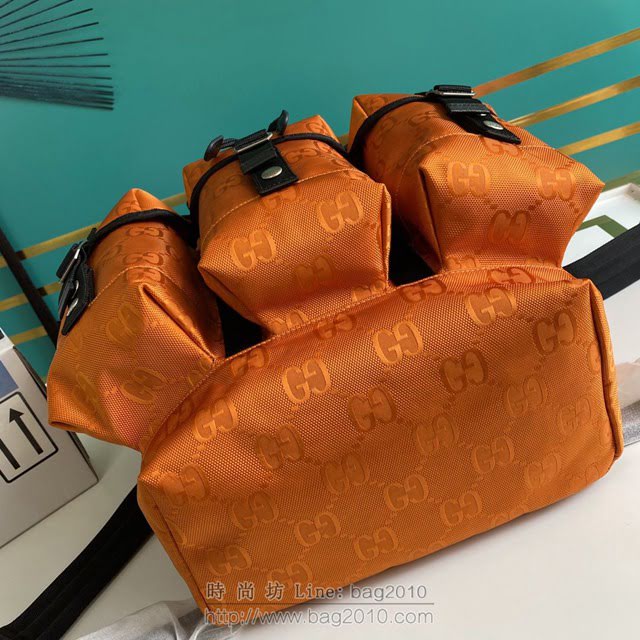 Gucci古馳包包 G家新款雙肩包 626160 古奇橙色布男士雙肩後背包 gdj1391
